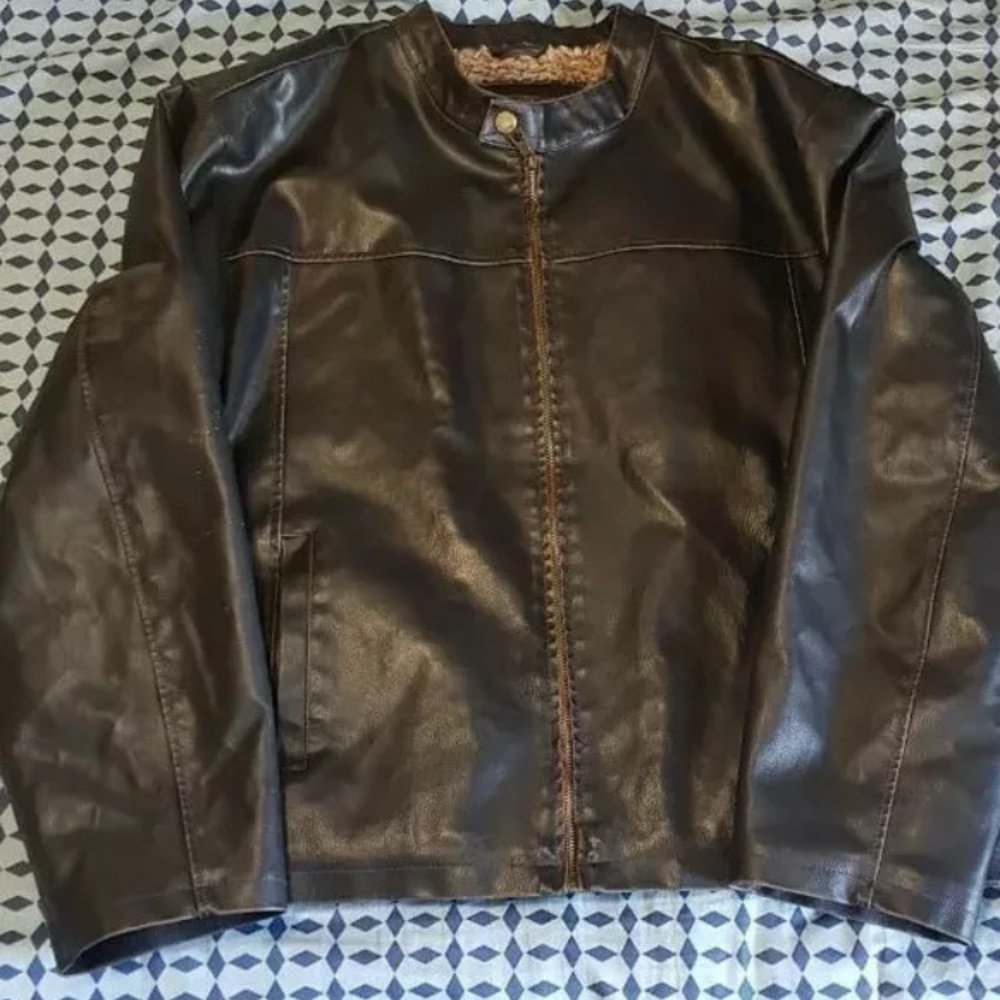 Whispering Smith Men’s Brown Biker Jacket 2XL mint condition like new - Picture 4 of 9